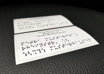 UV gedruckte Adressaufkleber mit Braille-Schrift